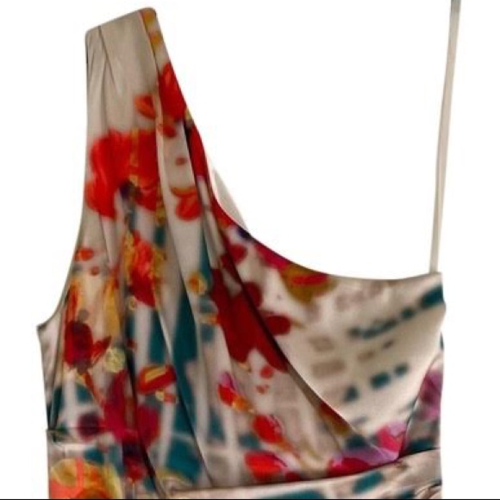 NWT silk Elie Tahari one-shoulder evening dress 8